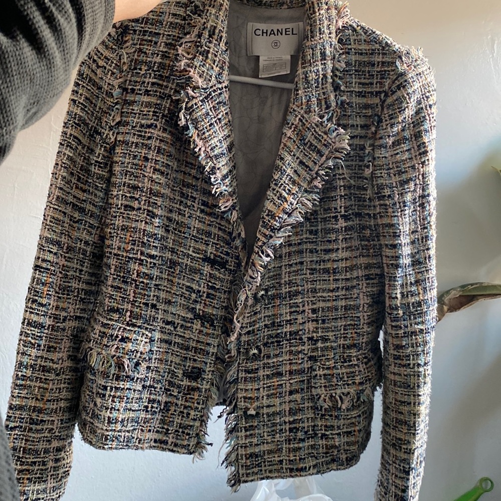 Chanel 2009 Multicolor Tweed Blazer EU 28